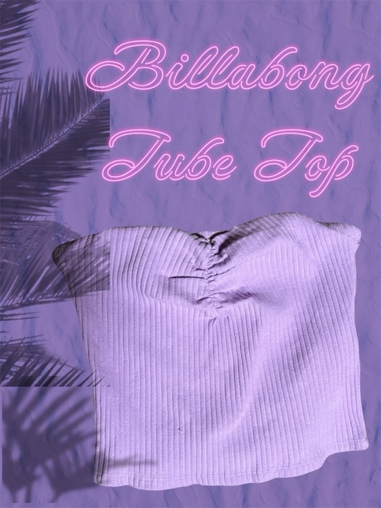 Billabong Tops - Billabong Lilac Ribbed Tube Top - Light Purple